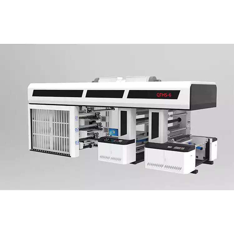 6-кольоровий сервопривід Тип зубчатого колеса Центральний барабан Флексодрукарська машина Рукавний тип